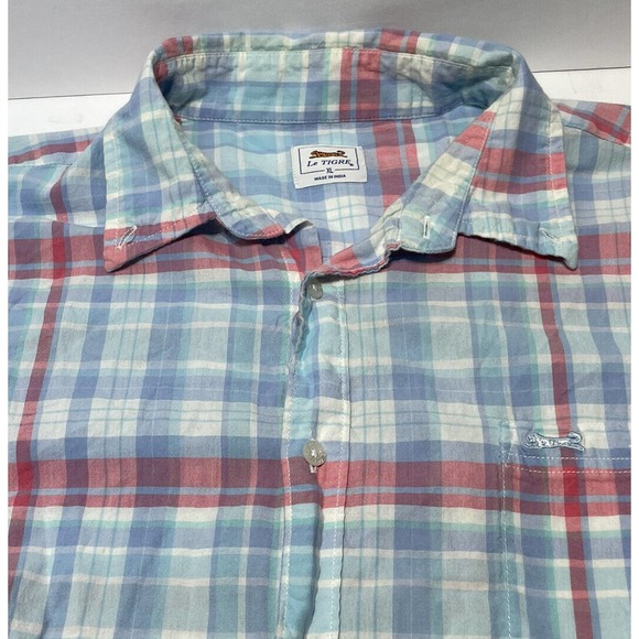 Le Tigre Short Sleeve Button Down Shirt Size XL - Picture 1 of 6